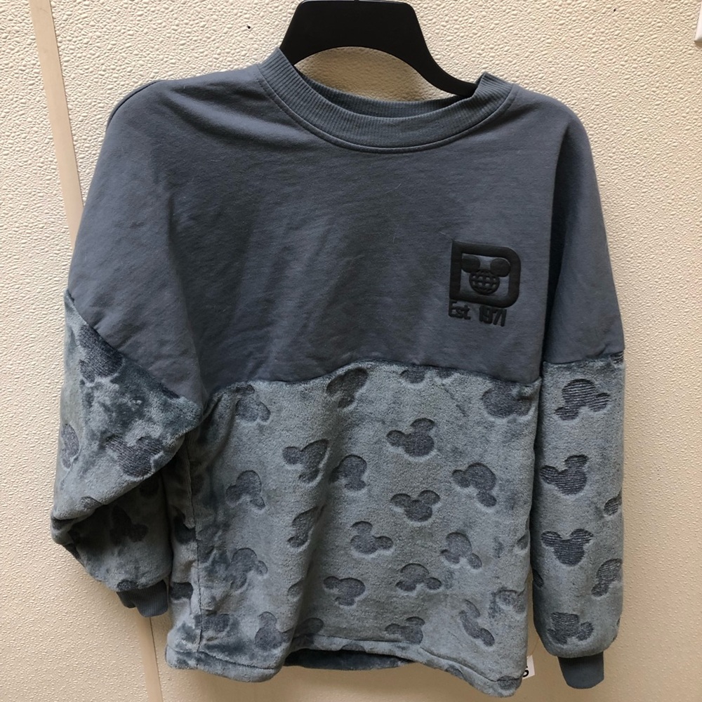 Velour Walt Disney World Fuzzy Fleece Sherpa Spirit Jersey size XS Gray
